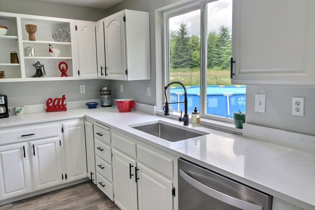 Chehalis project, kitchen cabinets and countertop, Sky Pro Services